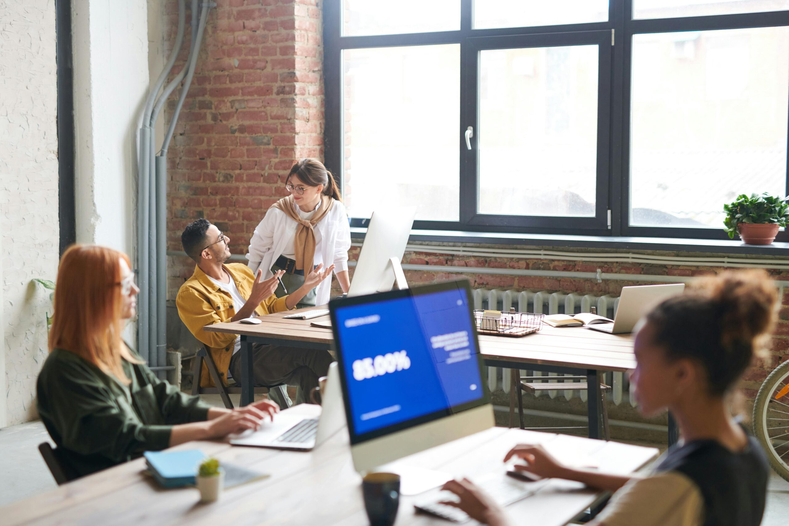 Strategic email marketing automation session inside a modern corporate office