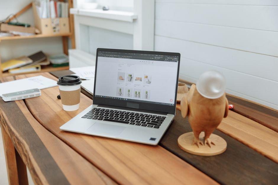 A modern workstation displaying analytics during a Shopify migration project